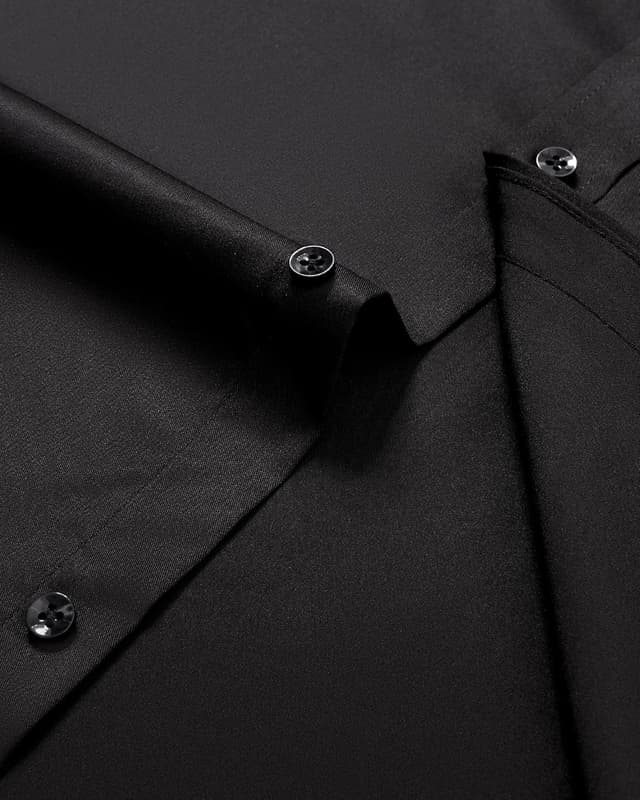 Detalle de siliteelon Hemd Herren Bügelfrei Regular Fit Langarm – Stretch Businesshemd in Weiß