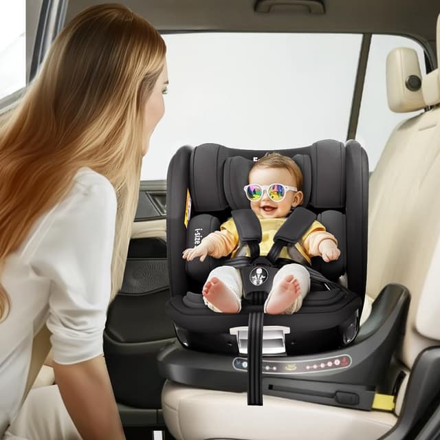 Detalle 2 de Reboarder 360 Drehbar mit Isofix – 0–12 Jahre (40–150 cm) i-Size Kindersitz mit Getränkehalter, Liegeposition