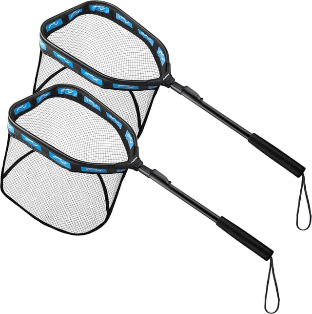 Thumbnail 6 de PLUSINNO Floating Fishing Net Landing Net (Rubber-Coated, Foldable) for Kayak, Steelhead, Salmon, Trout & More