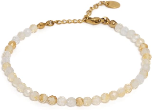 Detalle de BERGERLIN Echtes Citrin Perlenarmband 17–21cm