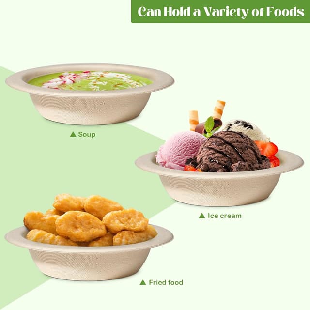 Thumbnail 2 de GREENESAGE 16oz Sugarcane Bowls Eco-friendly