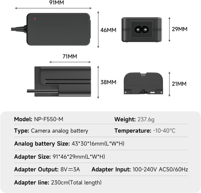 Thumbnail 6 de CITYORK NP-F550 dummy battery AC adapter