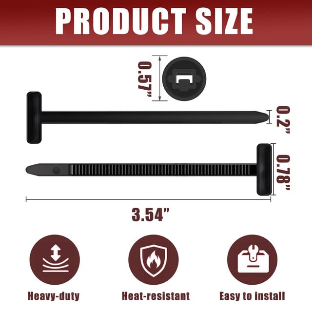 Detalle 2 de 200 Pack Nylon Cable Tie Buckles