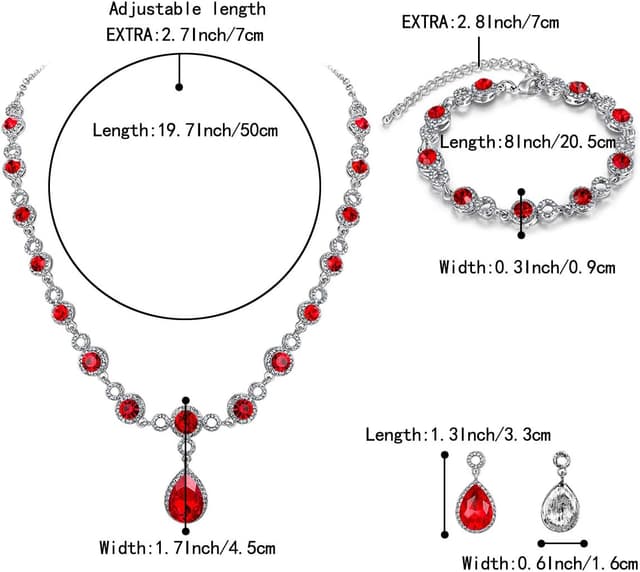 Detalle de Parure bijoux de mariage Clearine Femme Vogue en cristal autrichien (collier, bracelet, pendentif, boucles d’oreilles)