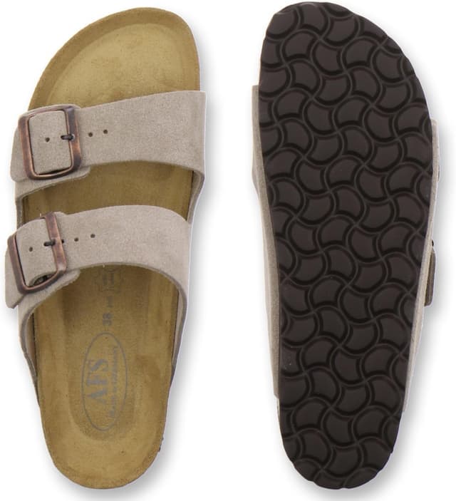 Detalle 2 de AFS-Schuhe 2100: modische Damen-Pantoletten aus echtem Leder mit verstellbarer Schnalle (Made in Germany)