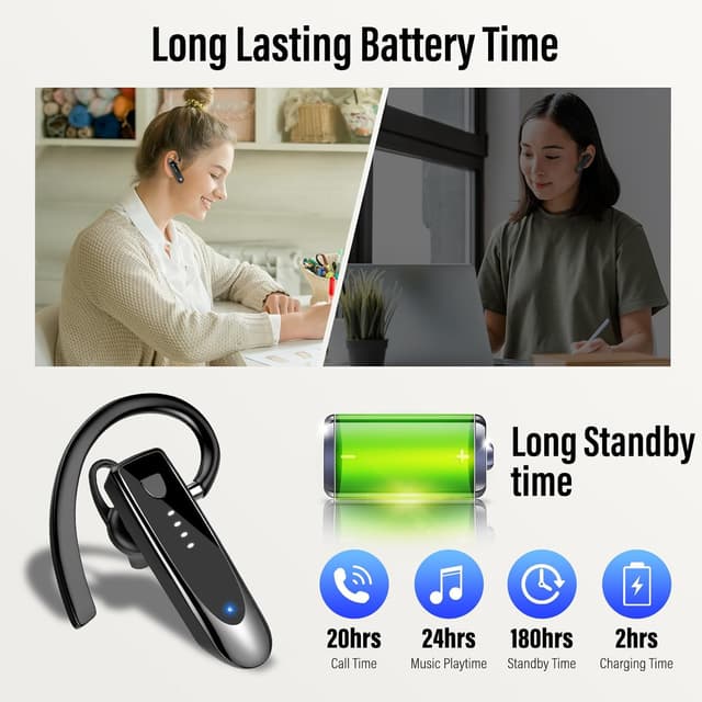 Thumbnail 2 de H08 Bluetooth Headset 20 Std Gesprächszeit 📞