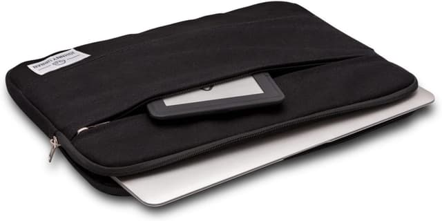 Detalle de Custodia Johnny Urban in tela e pelle vegana per MacBook Pro 13 e MacBook Air (2018) – Sleeve nera imbottita
