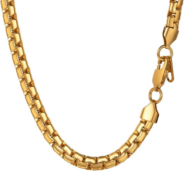 Detalle de PROSTEEL Herren Halskette aus Edelstahl mit Karabinerverschluss – Venezianer-/Erbskette, Breite 2–8 mm, Länge 46–76 cm