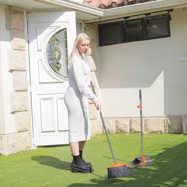 Thumbnail 4 de Long-Handle Broom and Upright Dustpan Set for Home 🧹