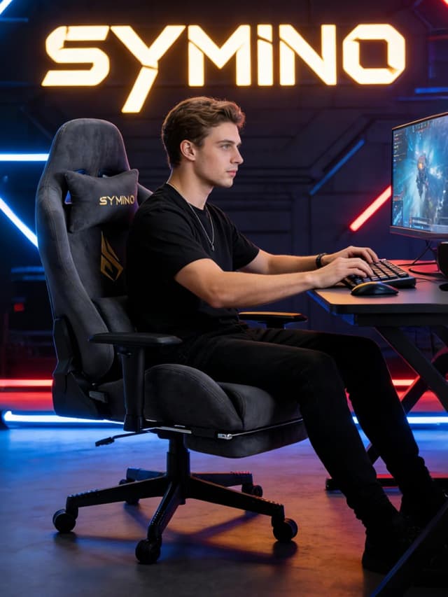 Detalle 2 de Symino Gaming Stuhl ergonomischer PC-Stuhl mit Fußstütze