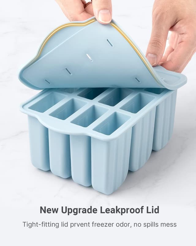 Detalle 2 de MEETRUE 12-Piece Silicone Popsicle Molds Kit with Sticks, Bags, and Cleaning Brush