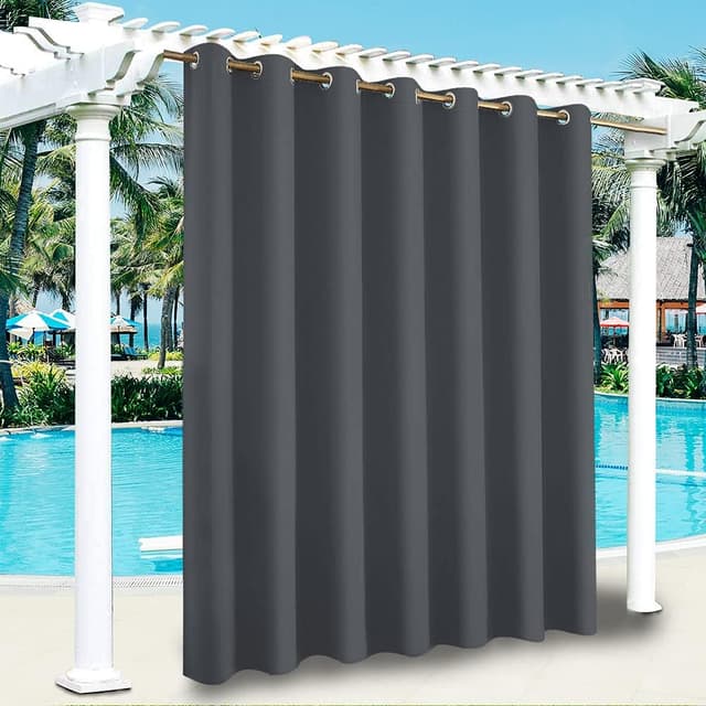 Detalle de MINGPINHUIUS Waterproof Curtains for Gazebo & Patio Pergola – Thermal Insulated Grommet Top
