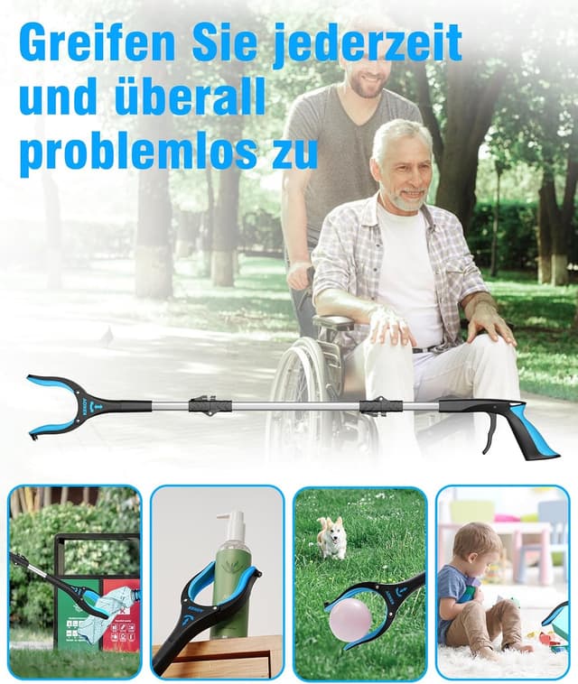 Detalle 2 de Kekoy Greifzange 91 cm – faltbarer Müllgreifer ⛳