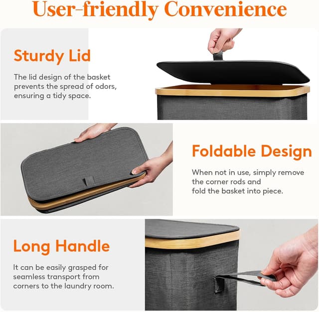 Thumbnail 4 de Lifewit Cesto Ropa Sucia Estrecho 50L