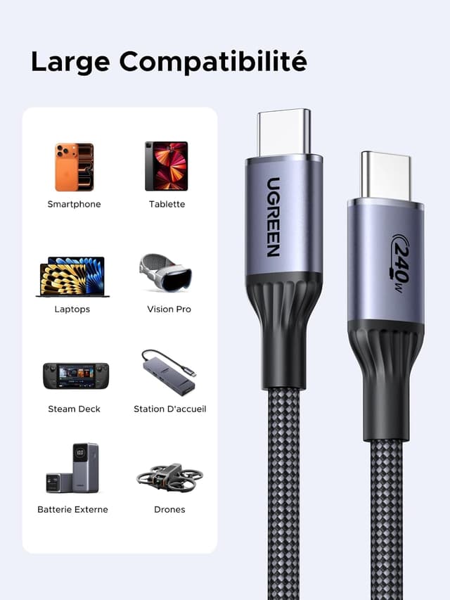 Thumbnail 6 de UGREEN câble USB-C 240 W pour charge rapide