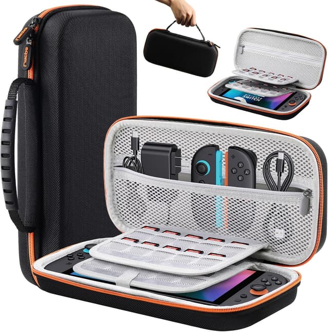 Detalle de Lmcpa Custodia per Nintendo Switch 2 con 20 slot, arancia