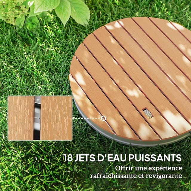 Detalle de Outsunny douche de jardin portable avec hauteur réglable jusqu’à 4 m (Ø 70,5 cm)