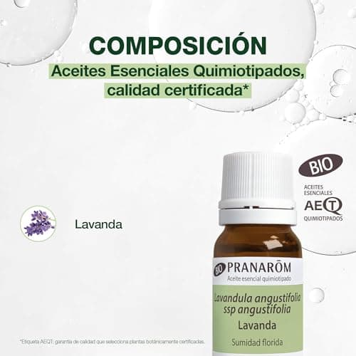 Detalle 2 de PRANAROM Lavanda Orgánica HECT – Aceite esencial quimiotipado 100% puro y natural (10 ml)