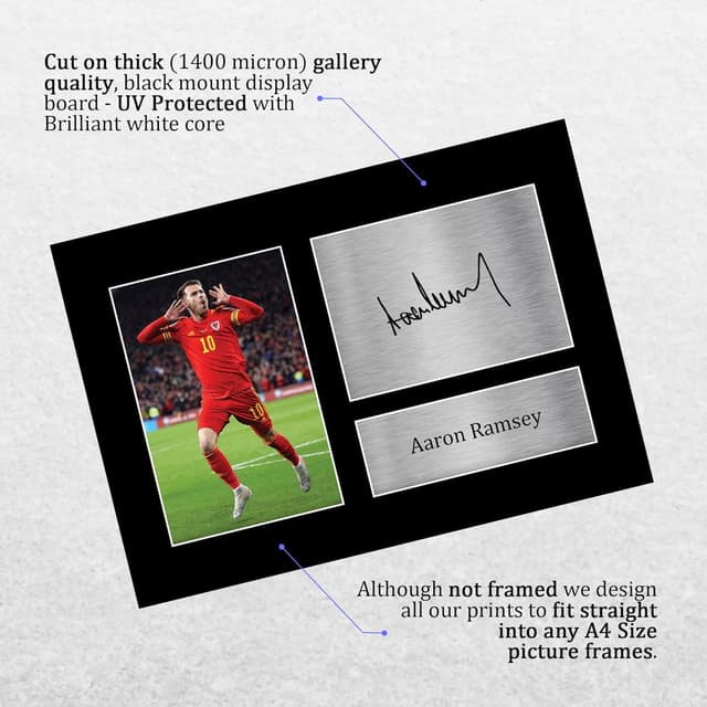 Detalle de HWC Trading A4 Aaron Ramsey signed print for fans