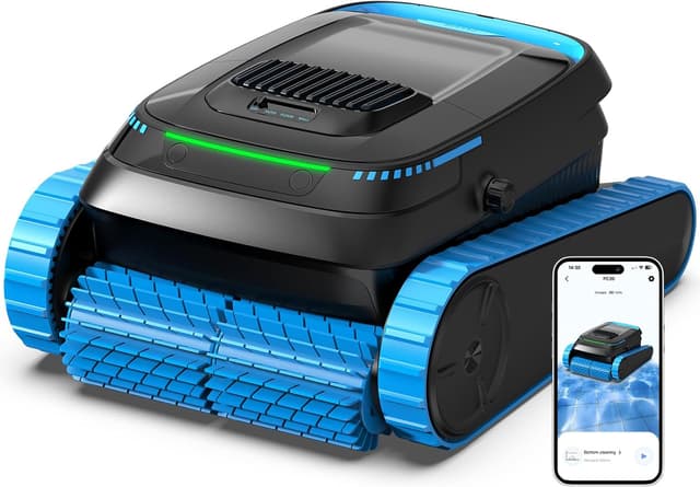 Detalle de BOTLUXE PC20 Poolroboter (2026 Upgrade) mit App-Steuerung, Boden-, Wand- & Wasserlinienreinigung für Pools bis 170 m²