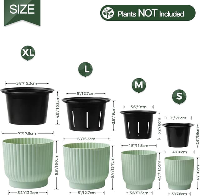 Thumbnail 2 de T4U 15cm Self Watering Plant Pots 6 Pack