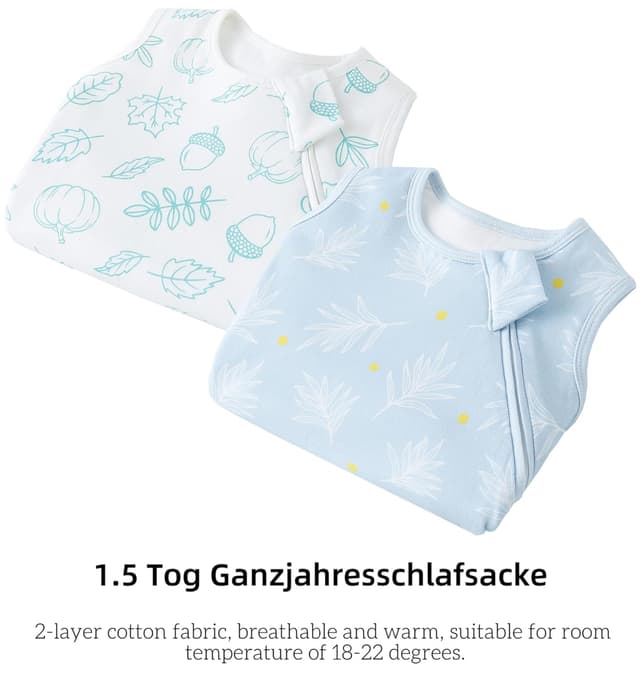 Detalle de Baby-Schlafsack 1,5 Tog 2er-Pack 78 cm