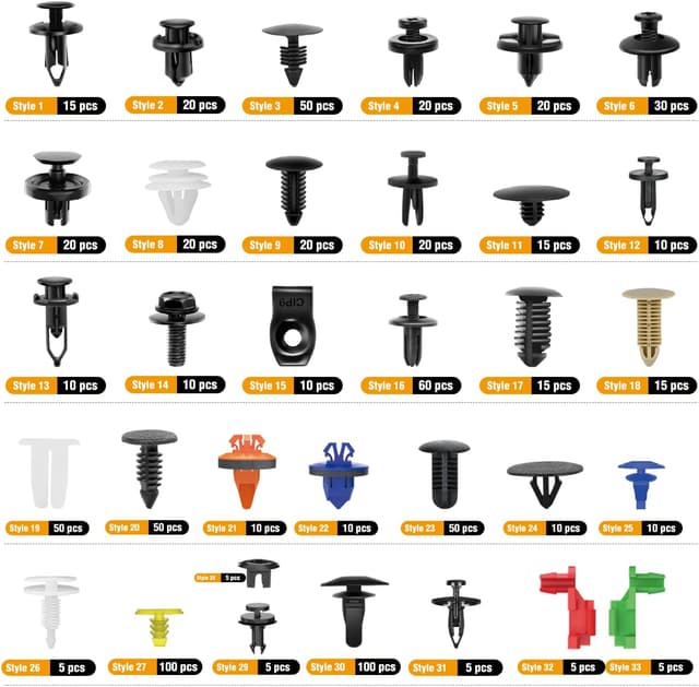 Detalle de GOOACC 975-Piece Car Push Retainer Clips & Auto Fasteners Assortment