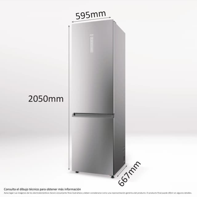 Detalle 1 de Haier HDPW7620ANPK frigorífico combi 409 L