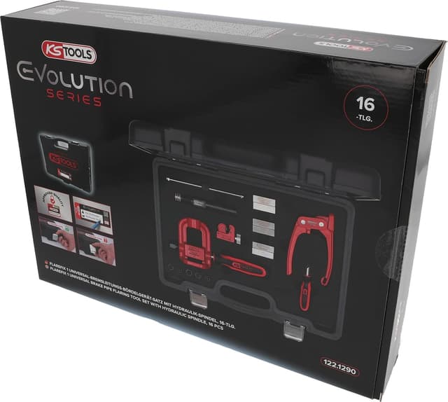 Detalle de KS Tools 122.1290 – Appareil à collet pour durite de frein, sans démontage de la conduite (16 pièces)