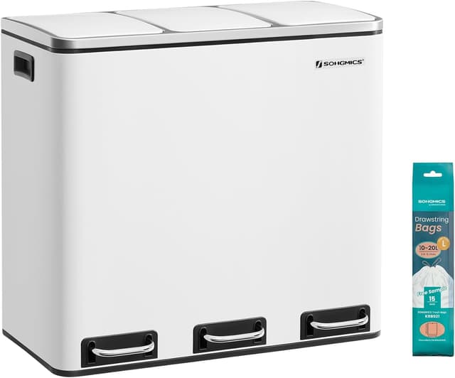 Imagen de SONGMICS cubo de basura 3 compartimentos 18 L en OfertitasTOP