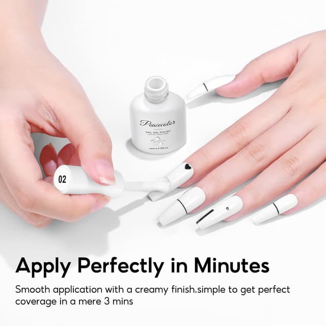 Detalle de PEACECOLOR Vernis semi permanent blanc 10 ml (UV/LED) pour French manucure