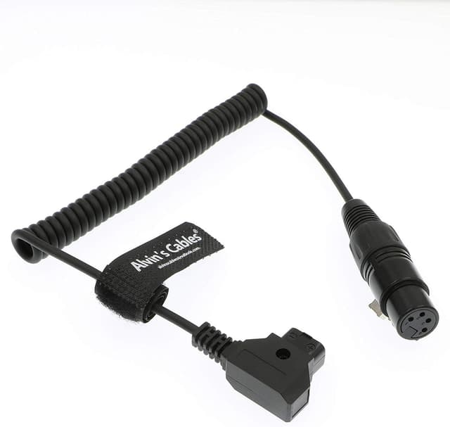 Detalle 2 de Alvin's Cables XLR 4 Pin Female to D-Tap Coiled Power Cable for Practilite 602 & compatible camcorder/monitors