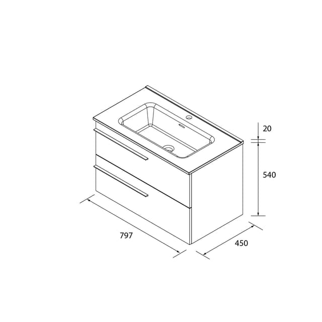 Thumbnail 5 de Salgar Yara mueble de baño 2 cajones con lavabo