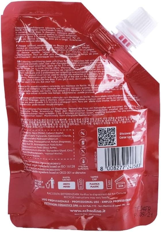 Detalle 2 de Echosline Color Up Red Energy – Maschera colorante rosso 150 ml