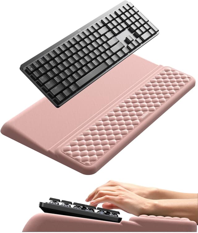 Detalle de VAYDEER Repose-poignets ergonomique 2-en-1 pour clavier avec support rose