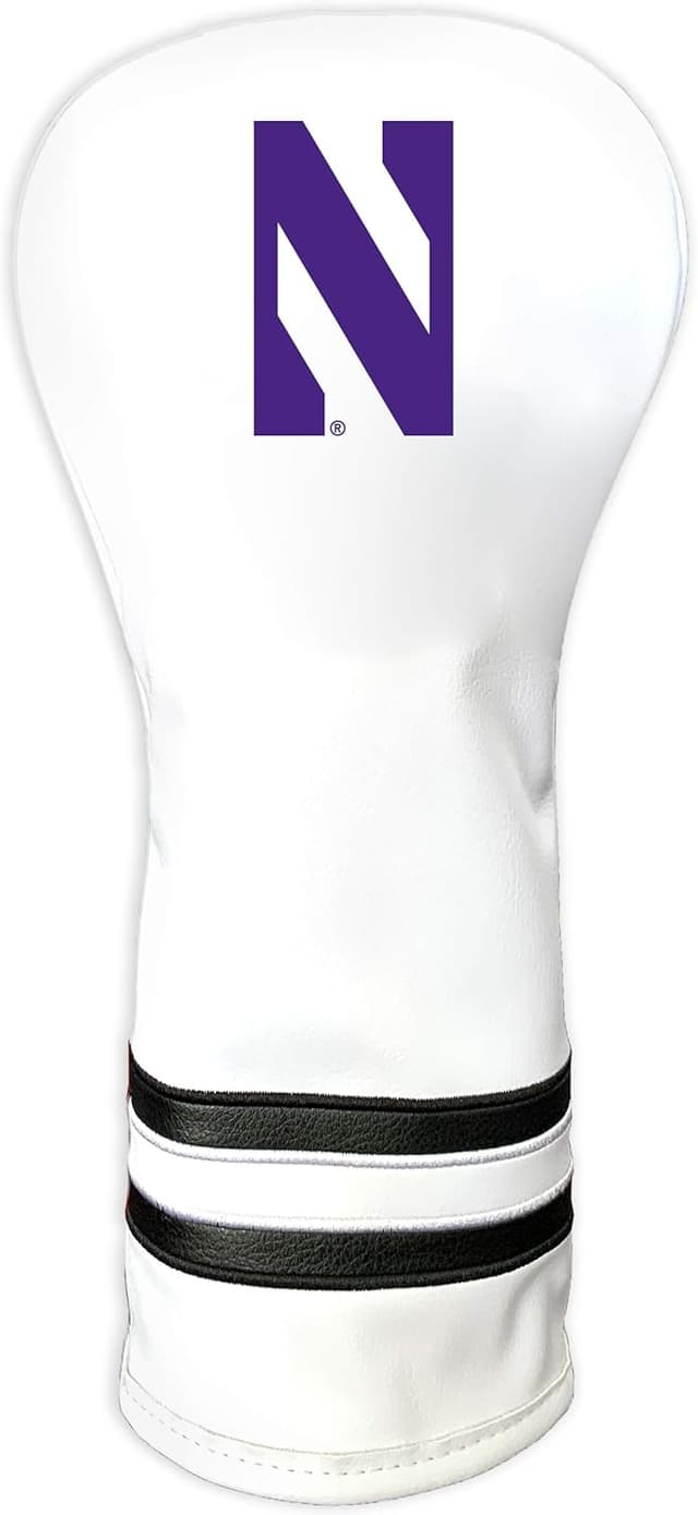 Detalle de Team Golf NCAA White Vintage Fairway Club Headcover (Form-Fitting, Retro Logo)