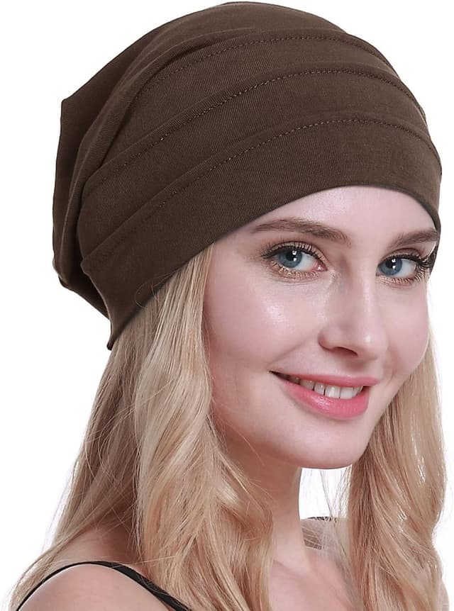 Detalle de osvyo Cotton Chemo Hats Soft Caps for Women – 100% Organic Cotton Headwear for Hair Loss (Sealed Packaging)