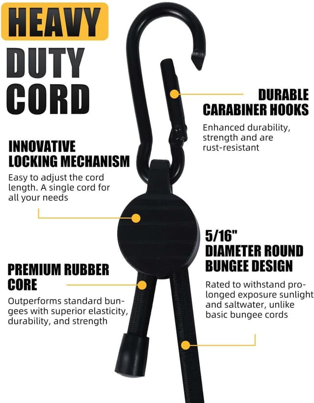 Thumbnail 1 de Adjustable Bungee Cords 10–48 in 6-Pack