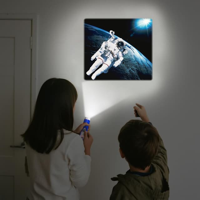 Detalle de Pup Go 2er-Pack Dino & Weltraum Taschenlampen-Projektor mit 6 Disks und 48 Bildern