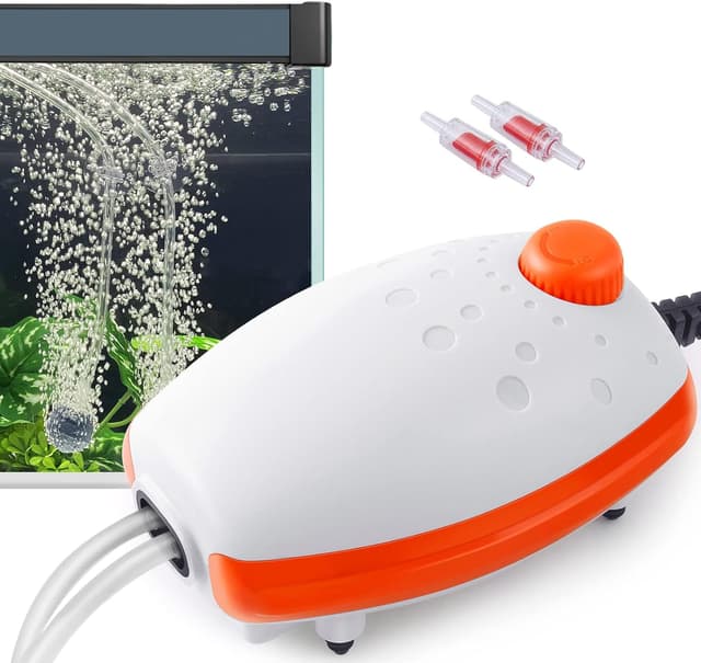 Detalle de PYPABL 3W Aquarium Air Pump (300L/H) – silent adjustable bubbler for fish and turtle tanks