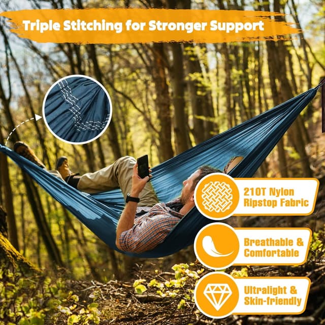 Detalle 2 de NATUREFUN Hamaca Ultraligera para Viaje y Camping 🌙