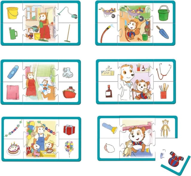 Detalle 1 de Schmidt Spiele 51442 Bobo Siebenschläfer – „was gehört wozu?“ in der Metalldose, bunt