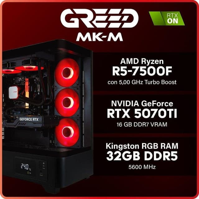 Detalle 2 de GREED MKM Power con 1 TB SSD y RTX 5070 Ti