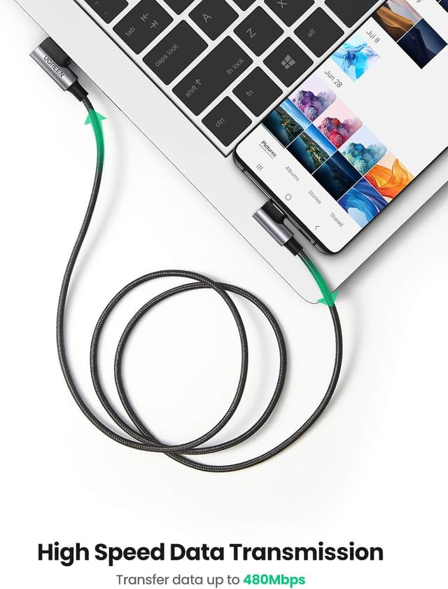 Detalle 2 de UGREEN USB C Cable 90 Degree 6.6FT