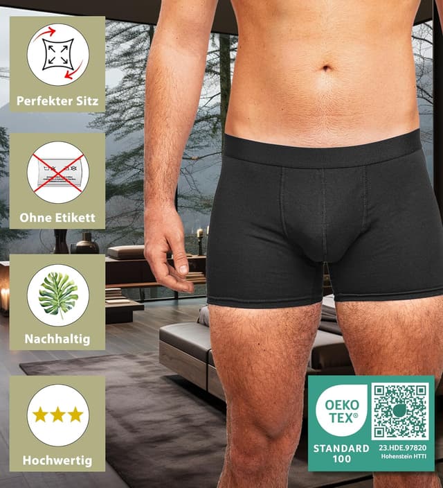 Detalle de Kemes Boxershorts Herren 10er Pack aus Baumwolle schwarz (ohne Etikett)
