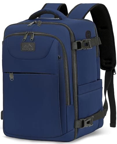Detalle de LYNXCHER Mochila de cabina para avión 40x20x25 cm (compatible con Ryanair) con espacio para portátil de 14" Azul oscuro
