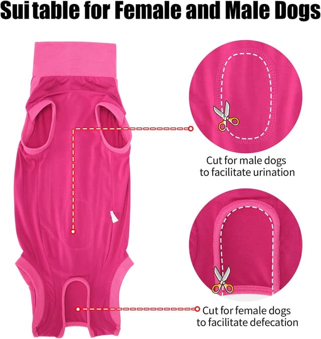 Detalle 2 de HEYWEAN Body post-operatorio per cani (tutina chirurgica) con zone regolabili per maschi e femmine