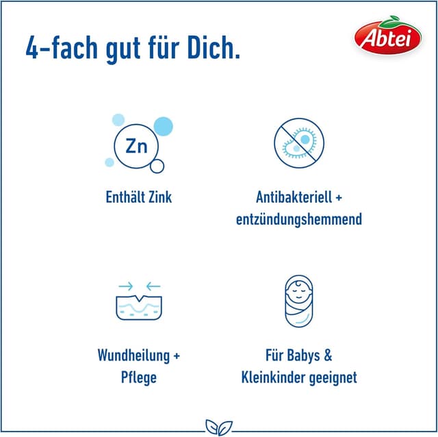Detalle de Abtei Wundheil Zinksalbe mit Zink zur Wundheilung, antibakteriell & entzündungshemmend – 75 ml