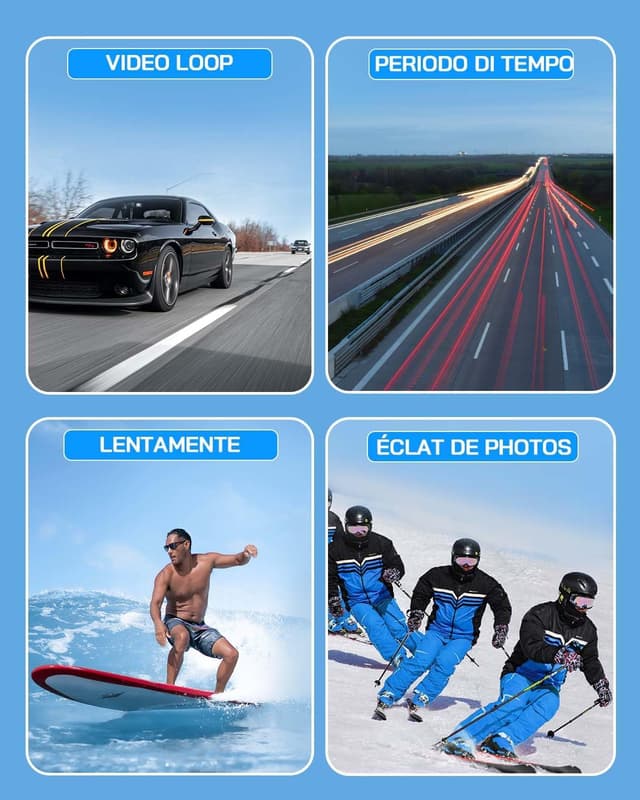 Detalle de WOLFANG Action Cam GA100 4K 30FPS: videocamera per casco e uso subacqueo fino a 40 m