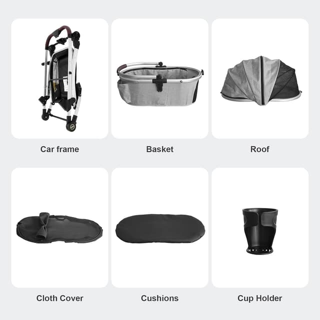 Thumbnail 6 de DAISTERN Passeggino per cani 4 in 1 fino 25 kg